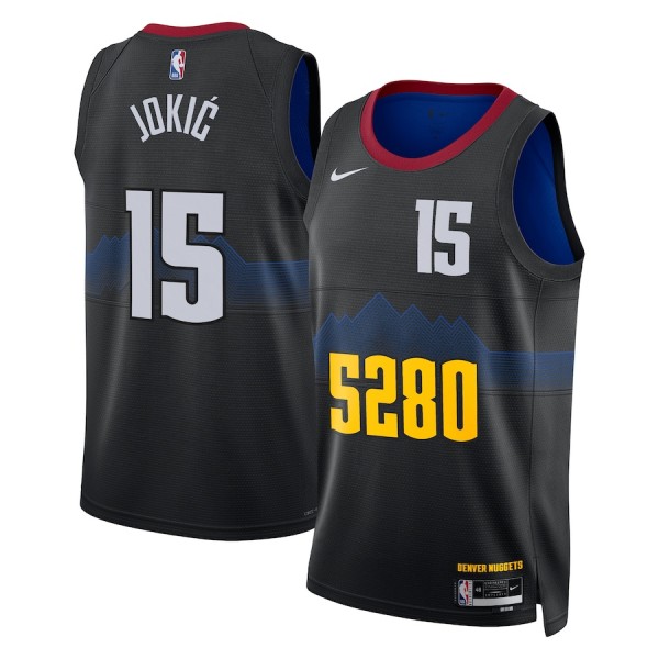 Denver Nuggets Trikot Nikola Jokic Nike 2023-24 City Edition Schwarz Swingman - Herren